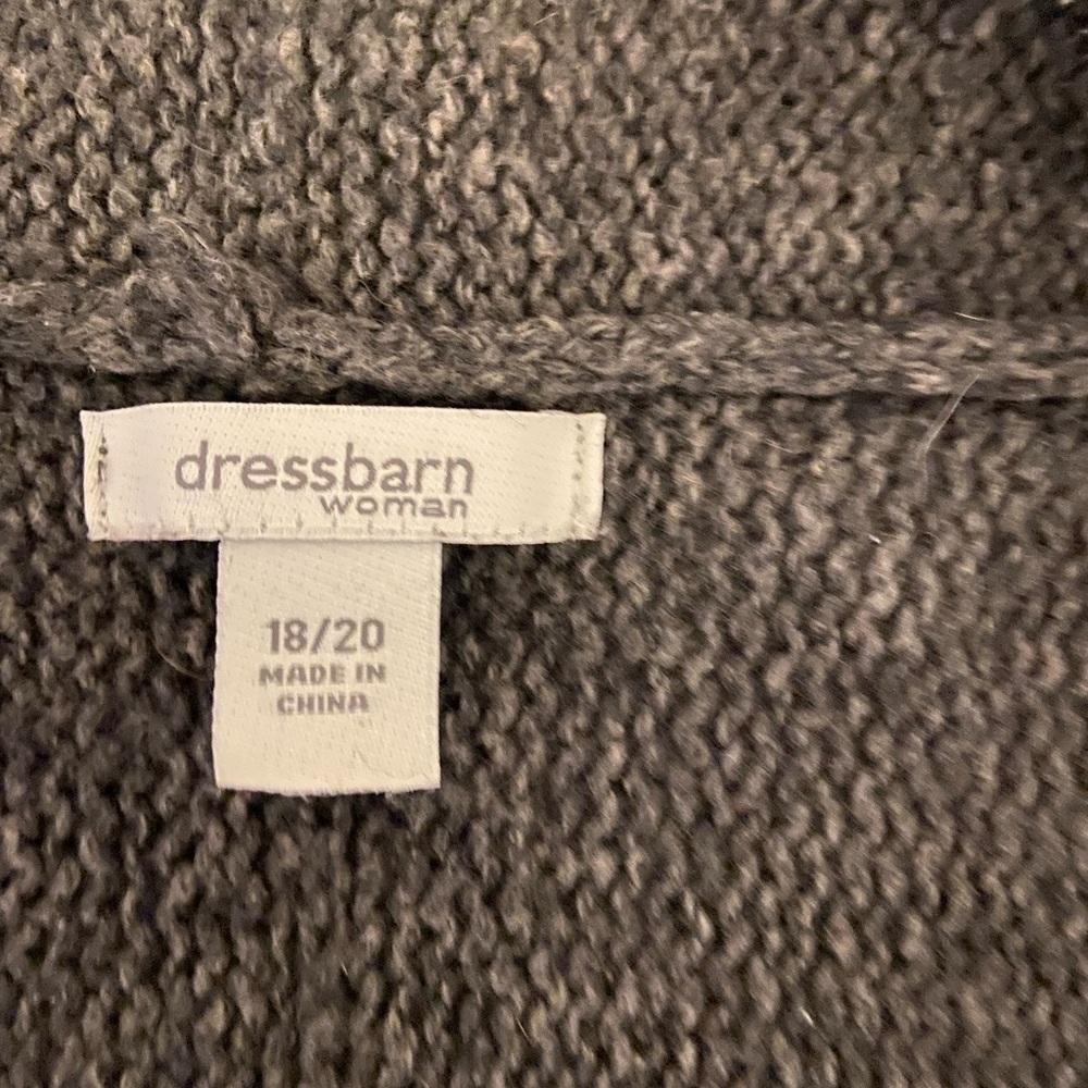 Womens Dressbarn Sweater size 18/20 3/4 Sleeve Gray Cardigan Top - Picture 4 of 5